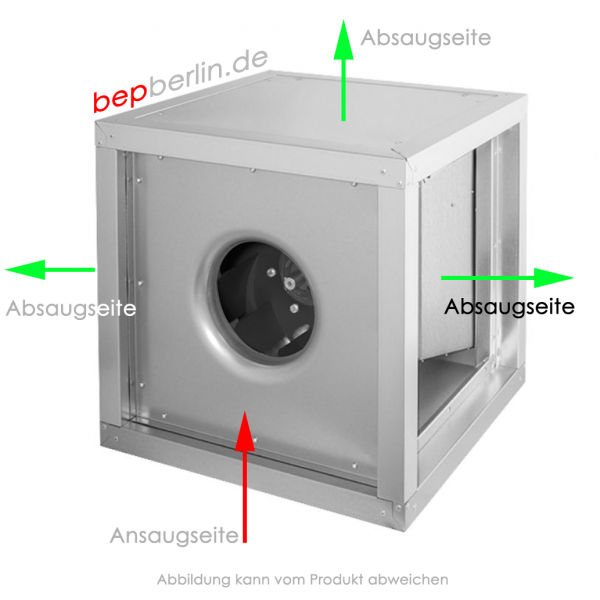 3.500 m³/h, Airbox Küchenabluftbox, 500 x 500 x 500 mm